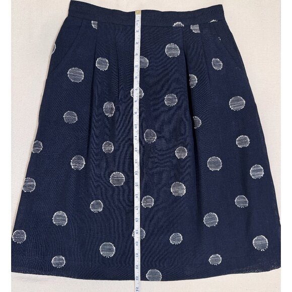 NWT Bridge & Burn Navy Polka Dot Skirt Size Small Linen Cotton Blend - Picture 13 of 13